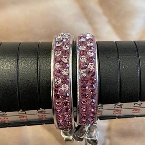 Sparkly gradient crystal hoops